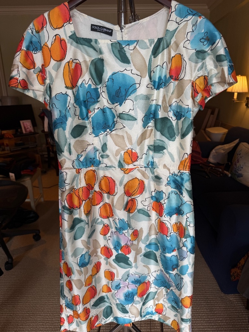 Dolce & Gabbana Silk Floral Dress – Made in Italy